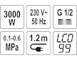 Baterie nástěnná s ohřevem vody a sprchou KATLA-4 3kW