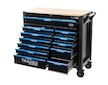 Dílenská pojízdná skříňka, 12 zásuvek, dřevěná deska, sada nářadí 501ks TAGRED