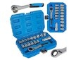 Gola sada s průchozí ráčnou, hlavice s profilem Gear Lock 10-24mm, sada 17ks GEKO