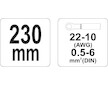 Kleště konektorové 230mm, 22-10(AWG), 0,5-6,00mm2