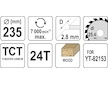 Kotouč na dřevo TCT 235 x 25,4 mm 24z (pro YT-82153)