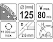 Kotouč řezný diamantový 125 x 22,2 x 2,6 mm turbo