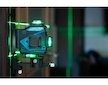 Křížový laser 360°, samonivelační, 4D, zelený, 2x Li-ion, pouzdro, příslušenství - GEKO