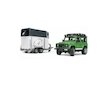 Land Rover Defender s přívěsem na koně + kůň 02592 BRUDER