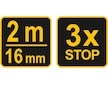 Metr svinovací 2 m x 16 mm žluto - černý