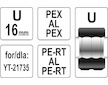 Náhradní čelisti k lisovacím kleštím YT-21735 typ U 16mm