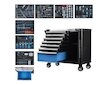 Pojízdný dílenský vozík se sadou nářadí 309ks, 7 polic KRAFT&DELE