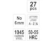 Razidla písmenková 6 mm 27 ks  A-Z,&