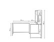 Rohový psací stůl - Hanah Home Study Desk L203 Walnut