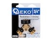 Rozdělovač na kohoutek 2-cestný, vnitřní závit 3/4", 2× vnější závit 3/4" s ventily - GEKO