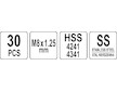 Sada na opravu závitů M8 30 ks YT-17633