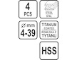 Sada stupňovitých vrtáků 4ks 4-39 mm