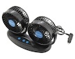 Ventilátor MITCHELL DUO 2x130mm 12V na palubní desku s teploměrem