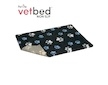 Vetbed protiskluz / Drybed grafitová modré a bílé packy DELUXE 100 x 75 cm, vlas 30 mm