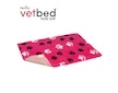 Vetbed protiskluz / Drybed růžová černé a bílé packy DELUXE 100 x 75 cm, vlas 30 mm