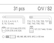 Vložka do zásuvky - sada imbus, torx, bity 31ks