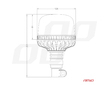 Výstražný maják W25p tyčový Flexi R65 R10 24LED 12/24V IP66