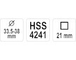 Výstružník nastavitelný HSS 33,5-38 mm2, délka 310 mm
