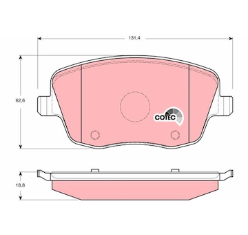 Sada brzdových destiček, kotoučová brzda TRW GDB1414