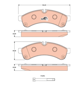 Sada brzdových destiček, kotoučová brzda TRW GDB1780