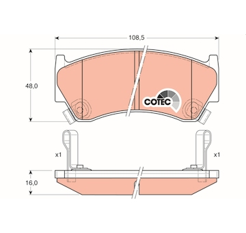 Sada brzdových destiček, kotoučová brzda TRW GDB3180
