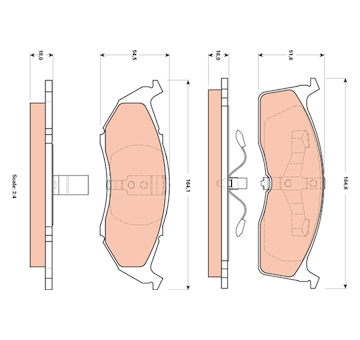 Sada brzdových destiček, kotoučová brzda TRW GDB4091