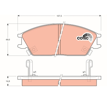 Sada brzdových destiček, kotoučová brzda TRW GDB893
