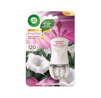 Airwick elektric 19ml Satén a měsíční lilie KOMPLET