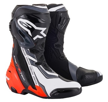 boty SUPERTECH R, ALPINESTARS (černá/červená fluo/bílá/šedá, vel. 43)