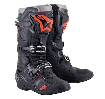 boty TECH 10, ALPINESTARS (černá/červená fluo/šedá, vel. 45,5)