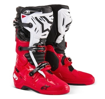 boty TECH 10 ENDURO, ALPINESTARS (červená/černá/bílá, vel. 43)