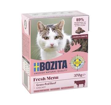 Bozita Cat kousky v omáčce s hovězím, tetrapak 370 g
