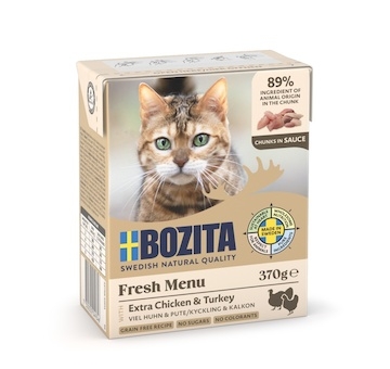 Bozita Cat kousky v omáčce s kuřecím a krůtím, tetrapak 370 g