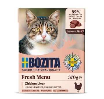 Bozita Cat kousky v omáčce s kuřecími játry, tetrapak 370 g