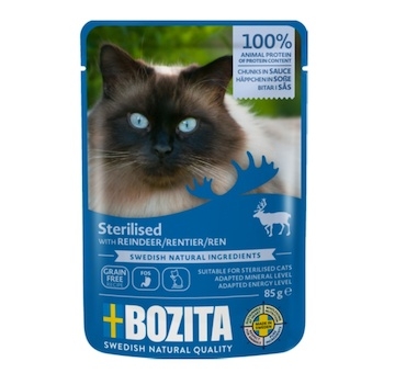 Bozita Cat Sterilised kousky v omáčce se sobím masem, kapsička 85 g