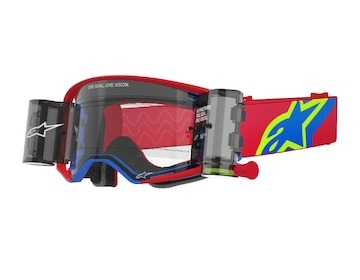 brýle SUPERTECH CORP ROLL-OFF WIDE VISION, ALPINESTARS (červená/modrá, čiré plexi a roll-off systém) 2025
