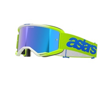 brýle VISION 5 BLAZE, ALPINESTARS (žlutá fluo/modrá, zrcadlové modré plexi) 2025