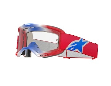 brýle VISION 5 CORP, ALPINESTARS (červená/bílá/modrá, čiré plexi) 2025