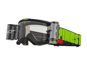 brýle VISION 5 HOLLOW ROLL-OFF WIDE VISION, ALPINESTARS (šedá/žlutá fluo, čiré plexi a roll-off systém) 2025