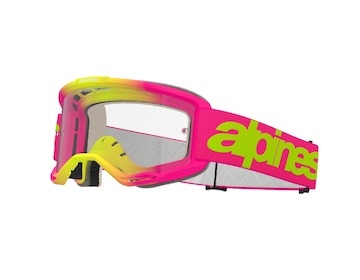 brýle VISION 5 WORDMARK, ALPINESTARS (růžová/žlutá fluo, čiré plexi) 2025