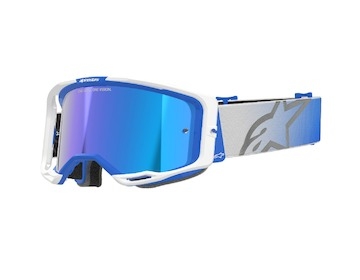 brýle VISION 8 CORP, ALPINESTARS (modrá/bílá, zrcadlové modré plexi) 2025