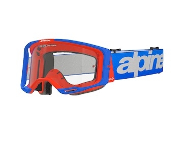 brýle VISION 8 WORDMARK, ALPINESTARS (modrá/oranžová, čiré plexi) 2025
