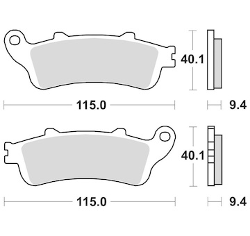 brzdové destičky, BRAKING (semi-metalická směs SM1) 2 ks v balení