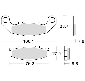 brzdové destičky, BRAKING (semi-metalická směs SM1) 2 ks v balení
