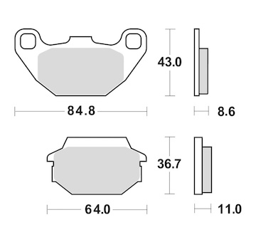 brzdové destičky, BRAKING (semi-metalická směs SM1) 2 ks v balení