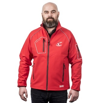 Bunda ACI Softshell červená reflex prvky