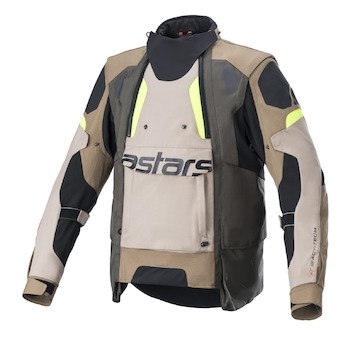 bunda HALO DRYSTAR, ALPINESTARS (khaki/béžová/žlutá fluo, vel. 2XL)