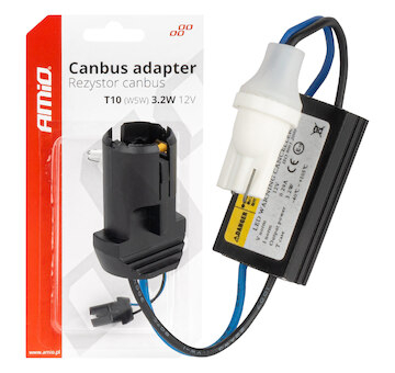 CANBUS rezistor pro LED žárovky 12V 3.2W T10 zástrčku a zásuvku AMIO-04087