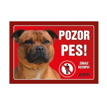 Cedulka Juko STAFORDŠIRSKÝ BULTERIÉR