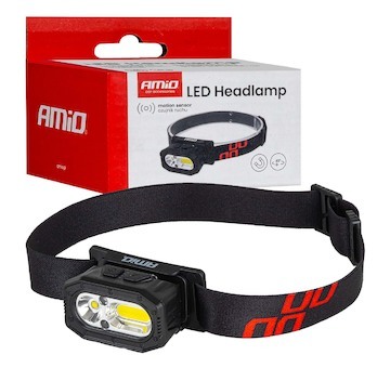 Čelovka LED XPG+COB 1000mAh (BATT) AMIO-04663